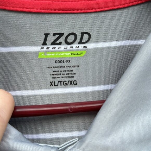 Izod Striped Polo Shirt - Picture 3 of 7